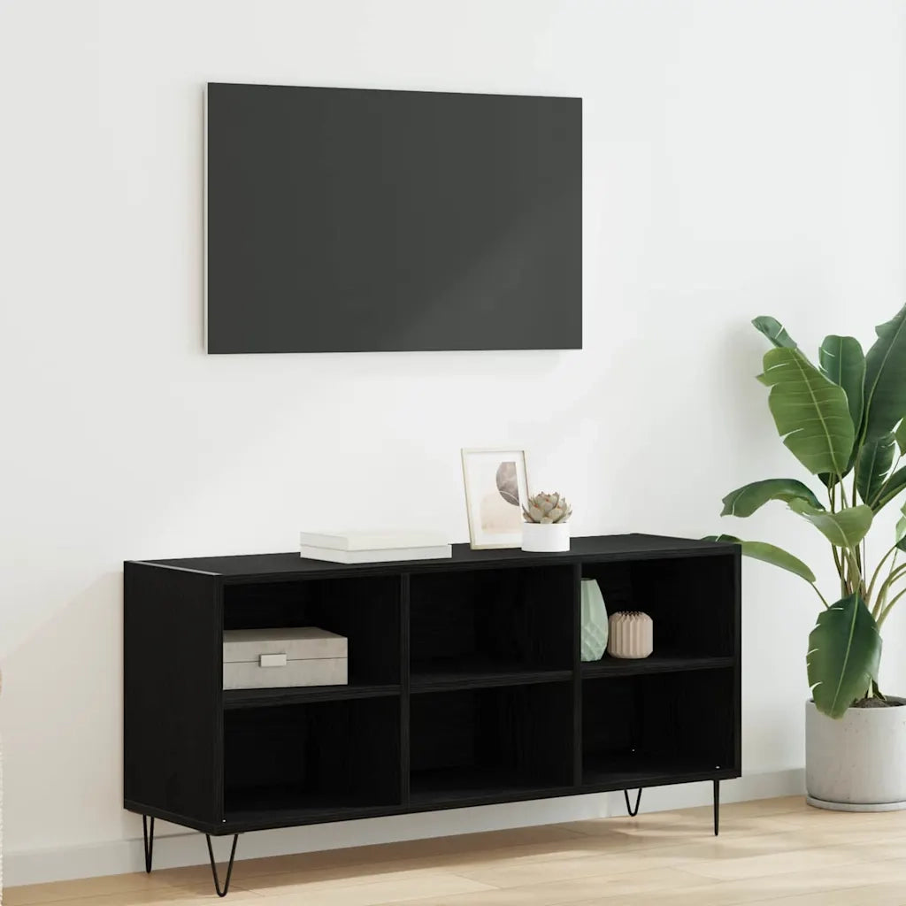 Mobile TV Rovere Nero 103,5 x 30 x 50 cm Legno multistrato 881925