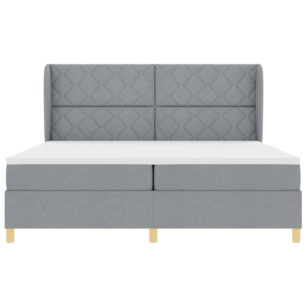 Letto a molle con materasso Grigio chiaro 200 x 200 cm Tessuto 3340837