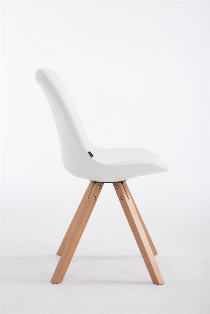 Sedia pranzo Laval in similpelle gambe quadrate natura,bianco