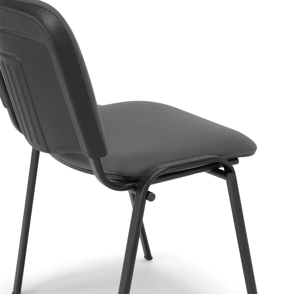 Sedia da Ufficio, Sala d’attesa e Studio Professionale MADE IN ITALY Kenya, struttura robusta in metallo seduta e schienale imbottito, colore Grigio
