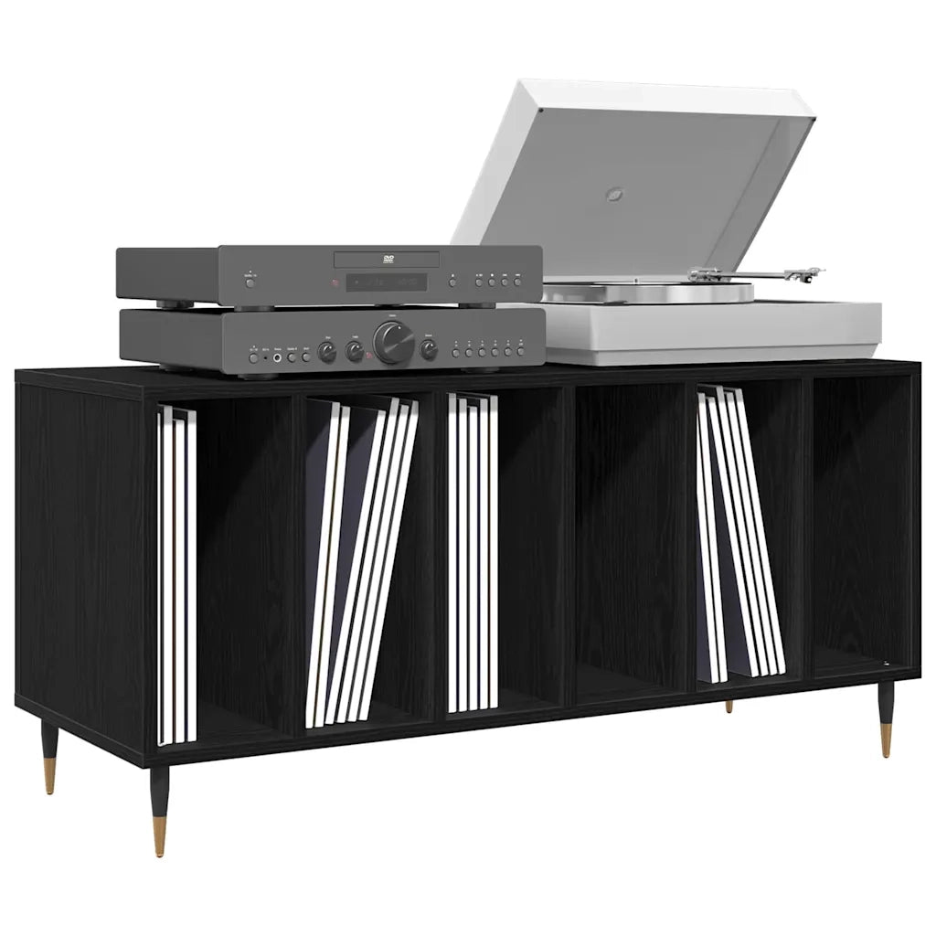 Mobile porta vinili Rovere Nero 100 x 38 x 48 cm 862901