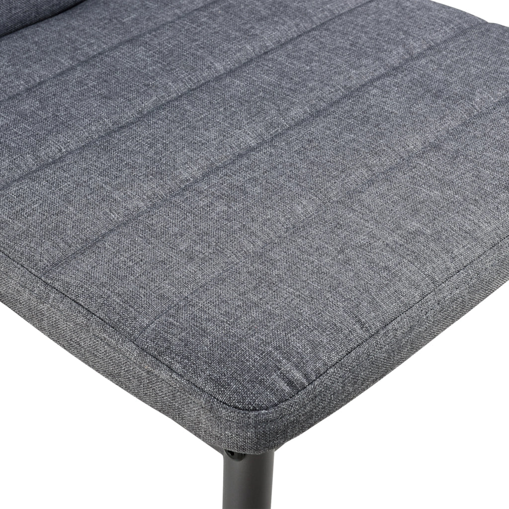 [en.casa] Sedie per Sala da Pranzo Set di 2 Sedie Imbottite 96 x 43 x 52 cm Acciaio Poliestere Grigio