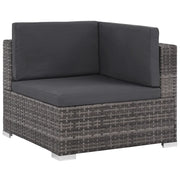 Set da Giardino 6 pz con Cuscini in Polyrattan Grigio 44432