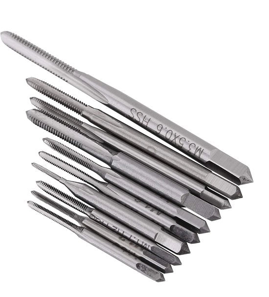 Set di Tappi a Dritta 10 Pezzi - Micro Tappi M1 a M3.5 - Tappi a Dritta per Macchina - Acciaio HSS di Alta Qualità - Duraturo e Resistente all'Usura - Set di Tappi