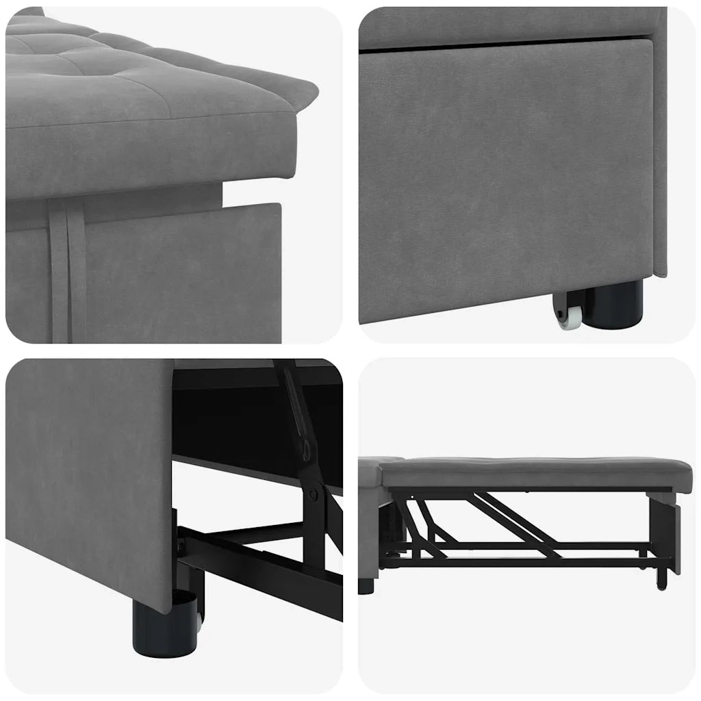 Divano Letto Estraibile Grigio scuro 194 x 67 x 82 cm 42008609