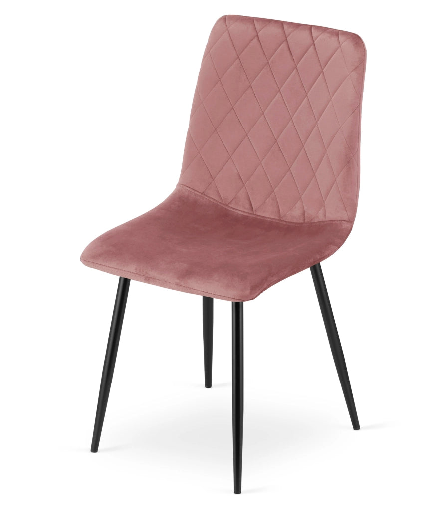Sedia VALORA TURIN - Velluto rosa con gambe nere x 4