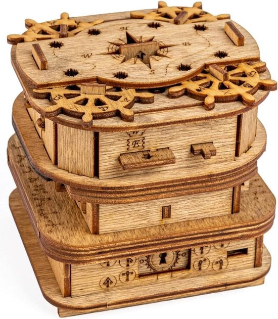 Puzze in legno per adulti - cassa da enigma - durata di gioco 60/120 min - 72 pezzi