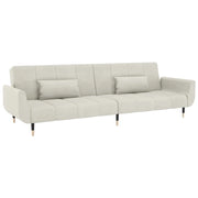 Divano letto | Sof¨¤ letto | Letto singolo a 2 Posti con 2 Cuscini Crema in Velluto