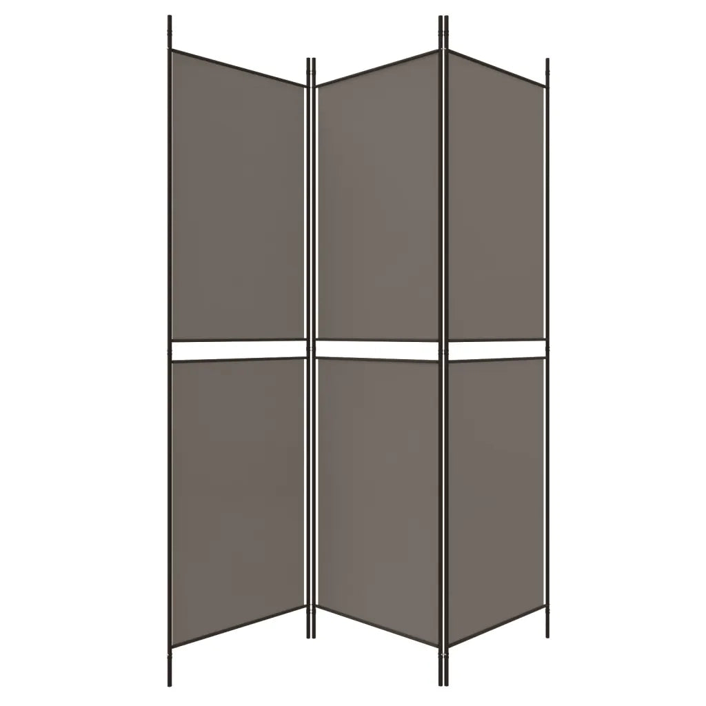 Divisorio a 3 Pannelli Antracite 150x180 cm in Tessuto 350212