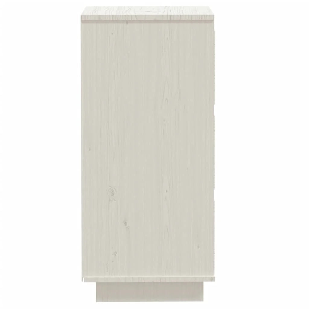 Buffet credenza cassettiera armadio mobile contenitore organizer per cucina soggiorno salotti set da 2 32 x 34 x 75 cm legno massello di pino bianco 02_0036655