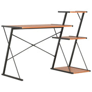 Scrivania con Ripiano Nera e Marrone 116x50x93 cmcod mxl 106679