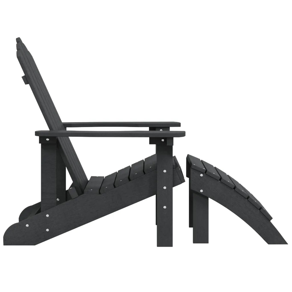 Sedia da Giardino Adirondack con Poggiapiedi Antracite in HDPE 318646
