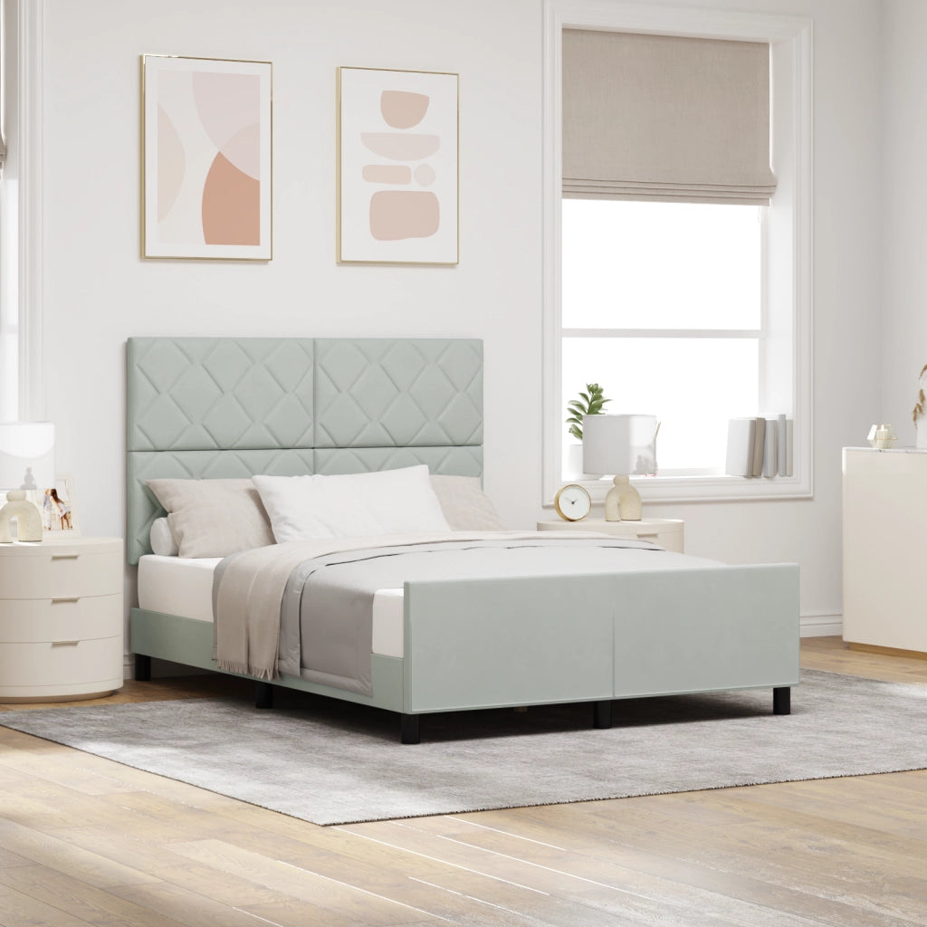 Struttura del letto Grigio chiaro 140x200 cm Velluto