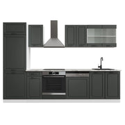 Cucina componibile R-Line Antracite rustico/Bianco 300 cm senza piano di lavoro Vicco