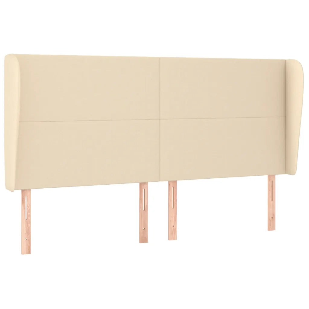 Testiera ad Orecchio Crema 163x23x118/128 cm in Tessuto