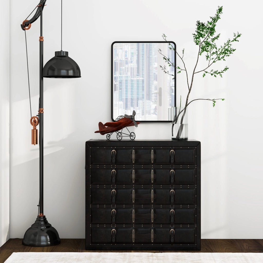 Specchio da parete rettangolare con cornice in metallo ¨C zephmum ¨C nero 50x40 cm