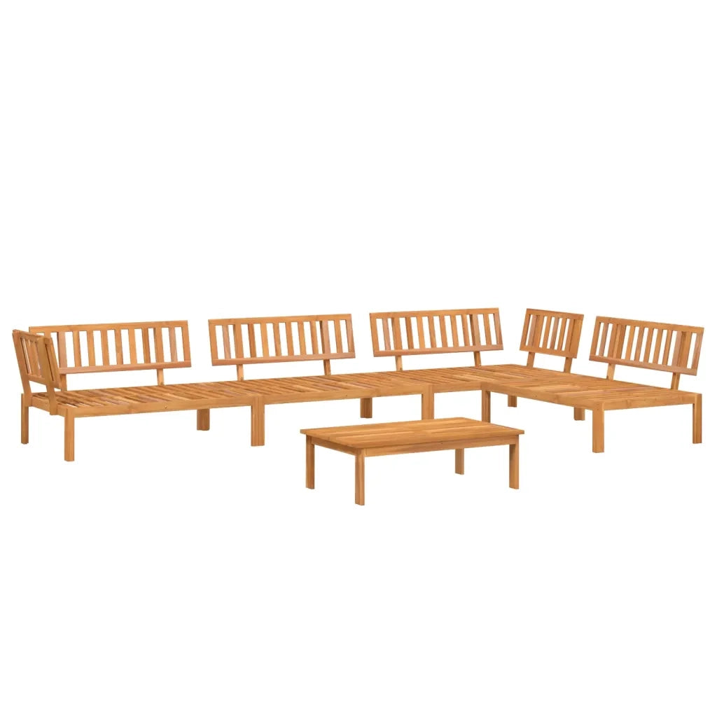 Set Divano Pallet da Giardino 5 pz in Legno Massello di Acacia