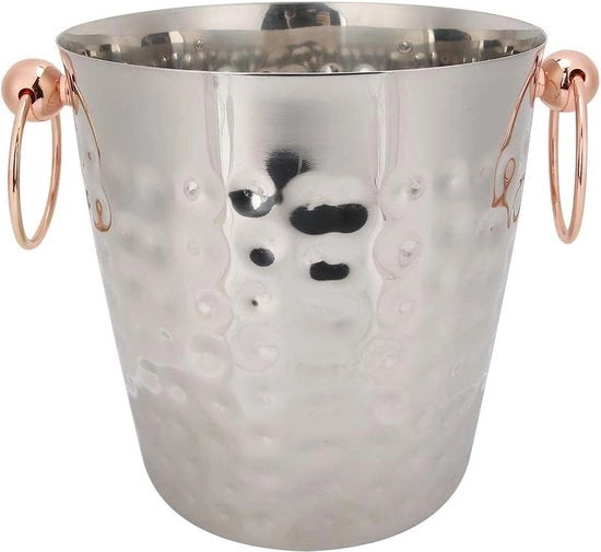 Contenitore per ghiaccio da 3L - Vaschetta per champagne isolata - Contenitore per ghiaccio con maniglia portatile - Contenitore in acciaio inossidabile per bar - Contenitore per ghiaccio per feste in casa
