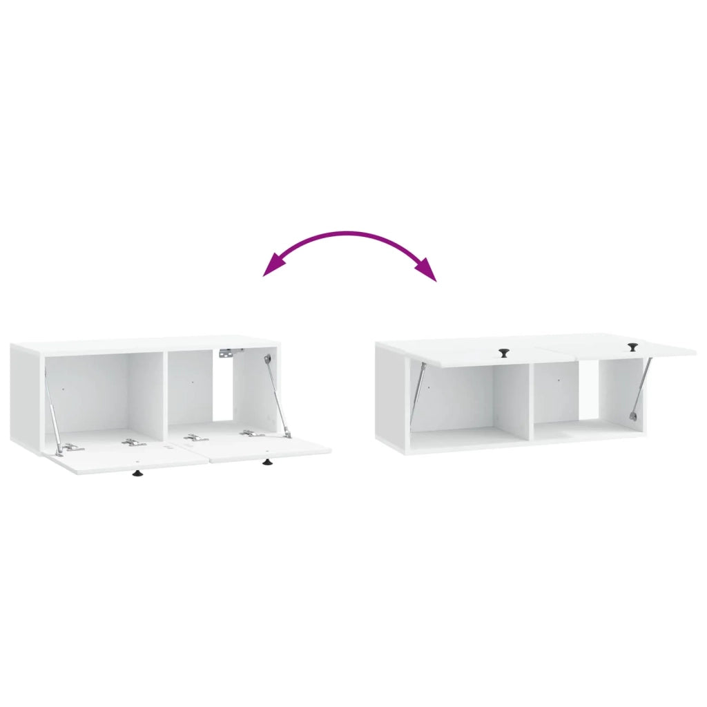 Mobile Porta TV da Muro-Credenza per TV sospesa 78,5 x 31 x 30 cm Bianco
