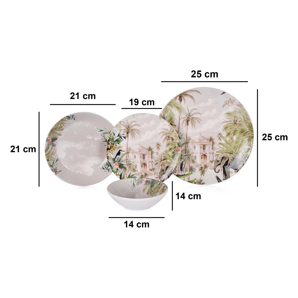 Nohanoso, Servizio Piatti set da 24, Multicolore