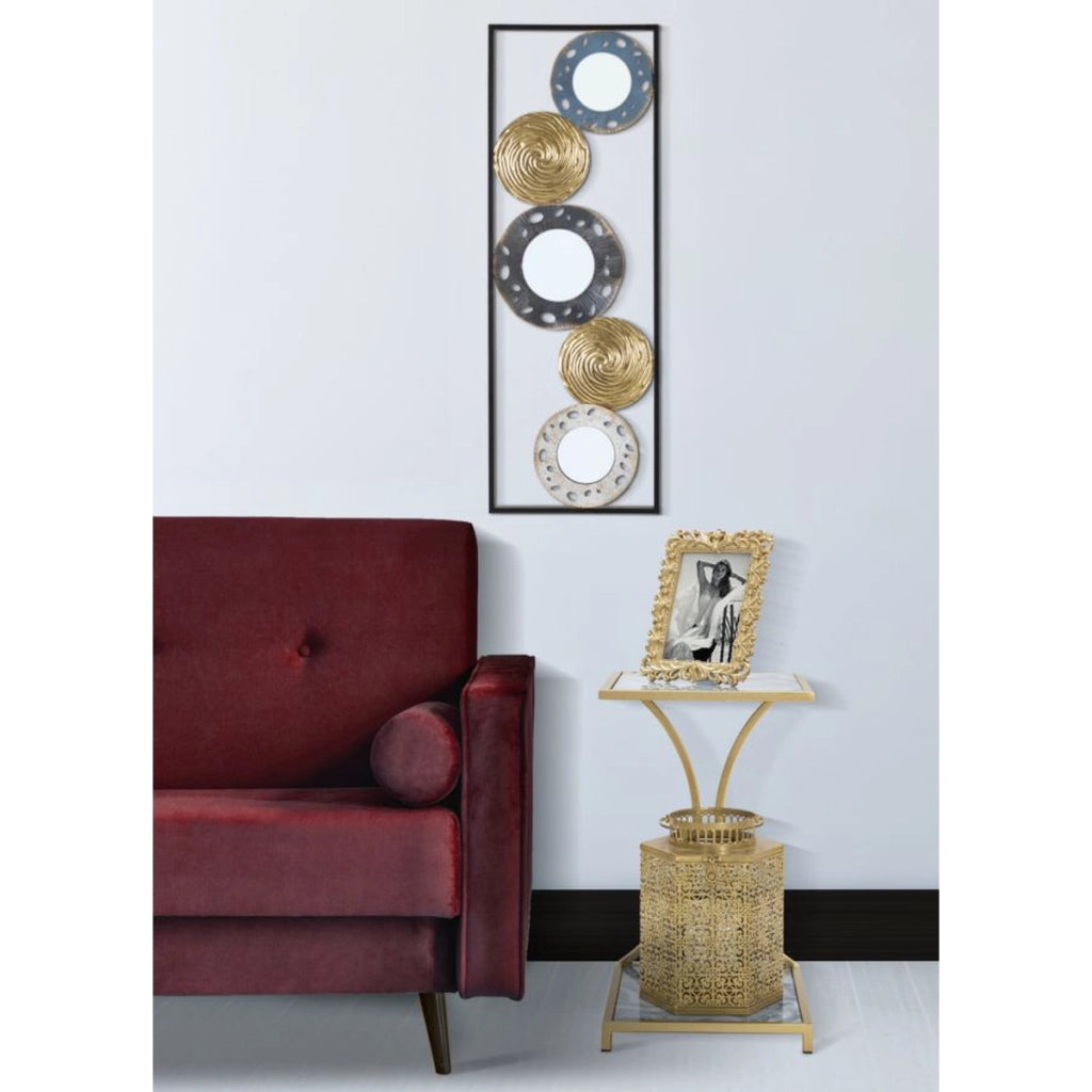 Tavolino VKH543, Oro, Metallo, 40x35x60 cm