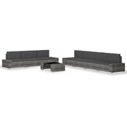 Set Divani da Giardino 8 pz in Polyrattan Grigio cod mxl 39701