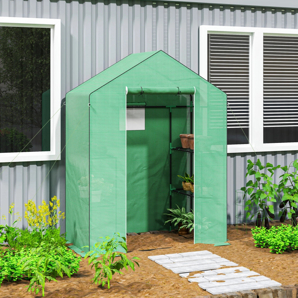 Serra da giardino con ripiani ¨C zephmum ¨C verde 143x74x190 cm