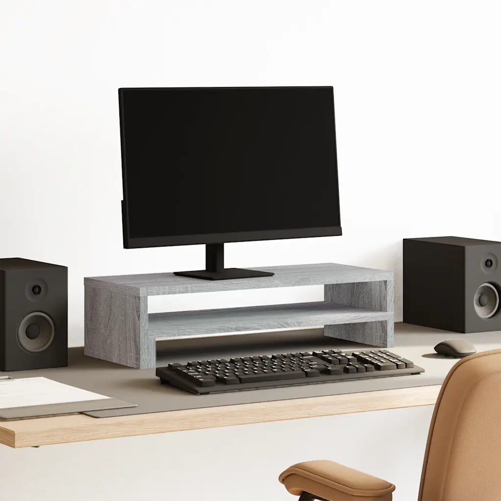 vidaXL Supporto per Monitor Grigio Sonoma 54x22x15 cm in Truciolato