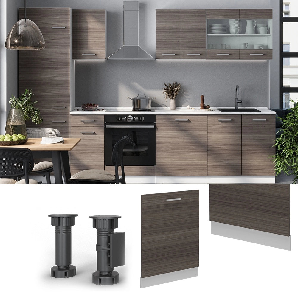Pannello frontale della lavastoviglie R-Line Grigio nobile/Bianco 60 cm senza piano di lavoro Vicco