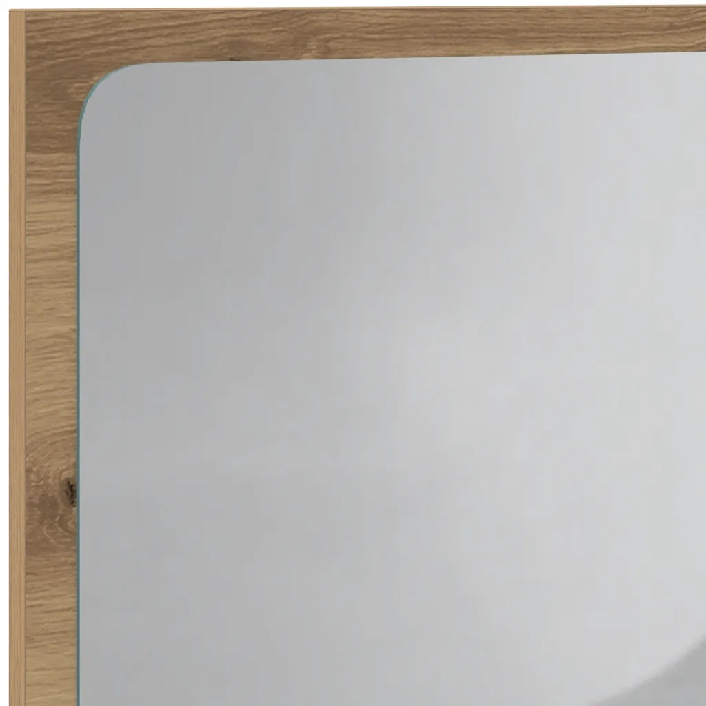 Specchio da Bagno con Luci LED Rovere Artigianale 60x8,5x38 cm 856266