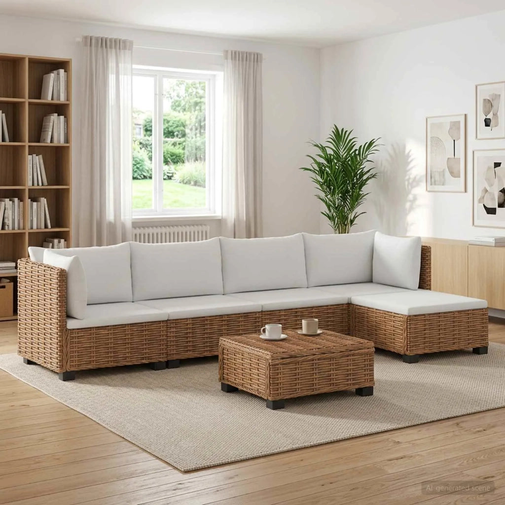 6 pz Set Lounge in Rattan con Cuscini GENDT Rattan naturale 3429850