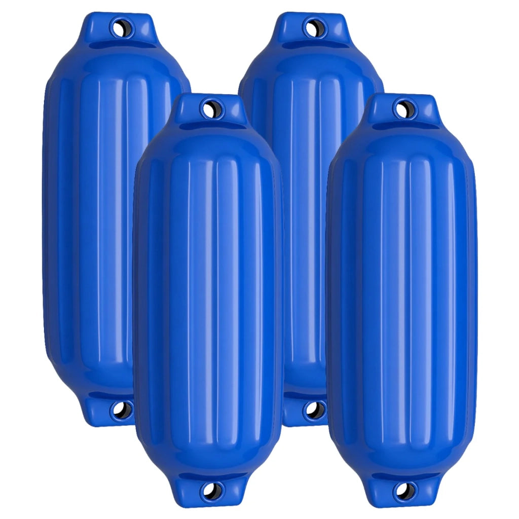 Set di 4 parabordi gonfiabili 50 x 14 cm protezione affidabile per imbarcazioni design moderno PVC blu 20_0019481