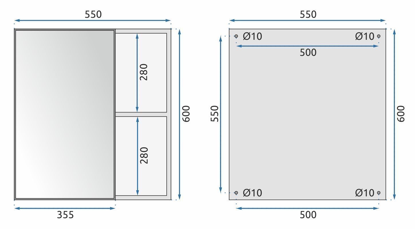 Set Di Mobili Da Bagno Con Lavabo Mario 60cm White