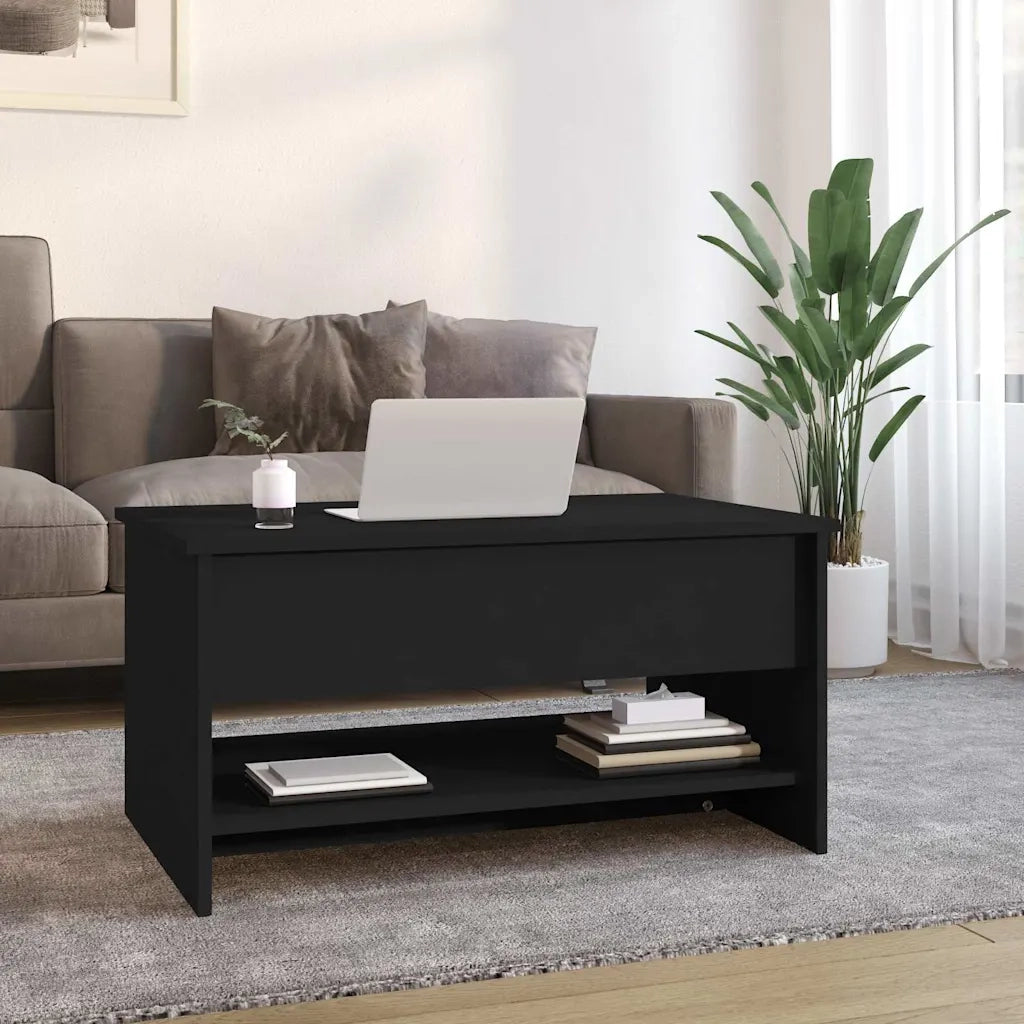 Tavolino da Salotto-Tavolino da soggiorno Nero 80x50x40 cm in Legno Multistrato 240116