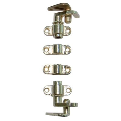 ACCESSORI IN KIT SERRATURA AD ASTE ROTANTI - ZAMA OTTONATA 2 GANCI+2 CAVALLOTTI+2 PERNI- 2 pezzi