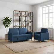 Set di Divani con Storage 2 pz Blu Poliestere 3429184