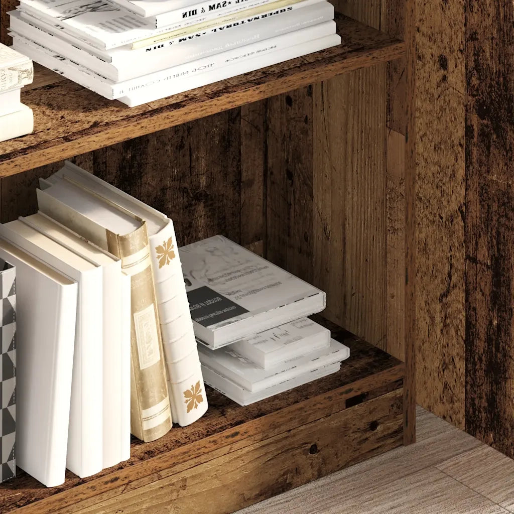 Libreria-Scaffale per Libri-Mobile di Stoccaggio Legno Antico 80x24x109 cm in Legno Multistrato