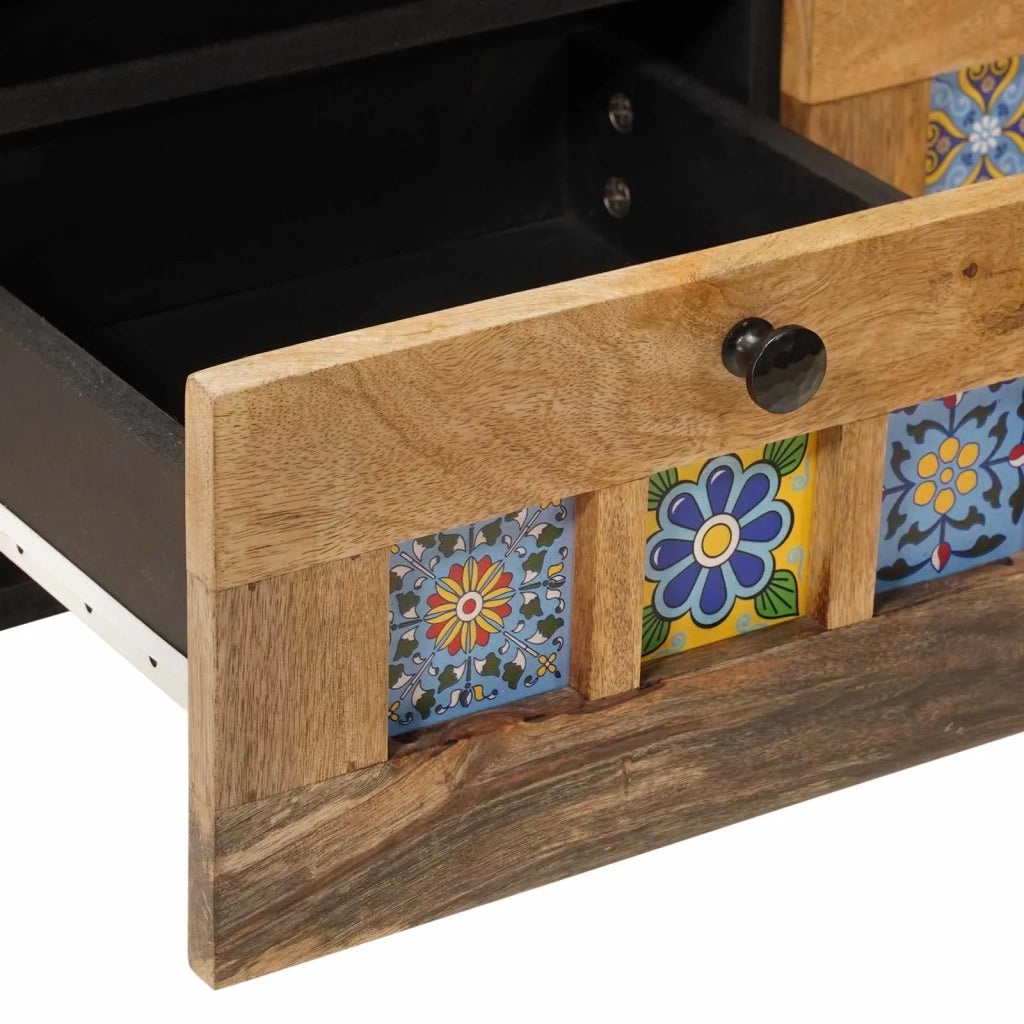 Mobile TV Naturale 70 x 33 x 46 cm Legno di mango massello