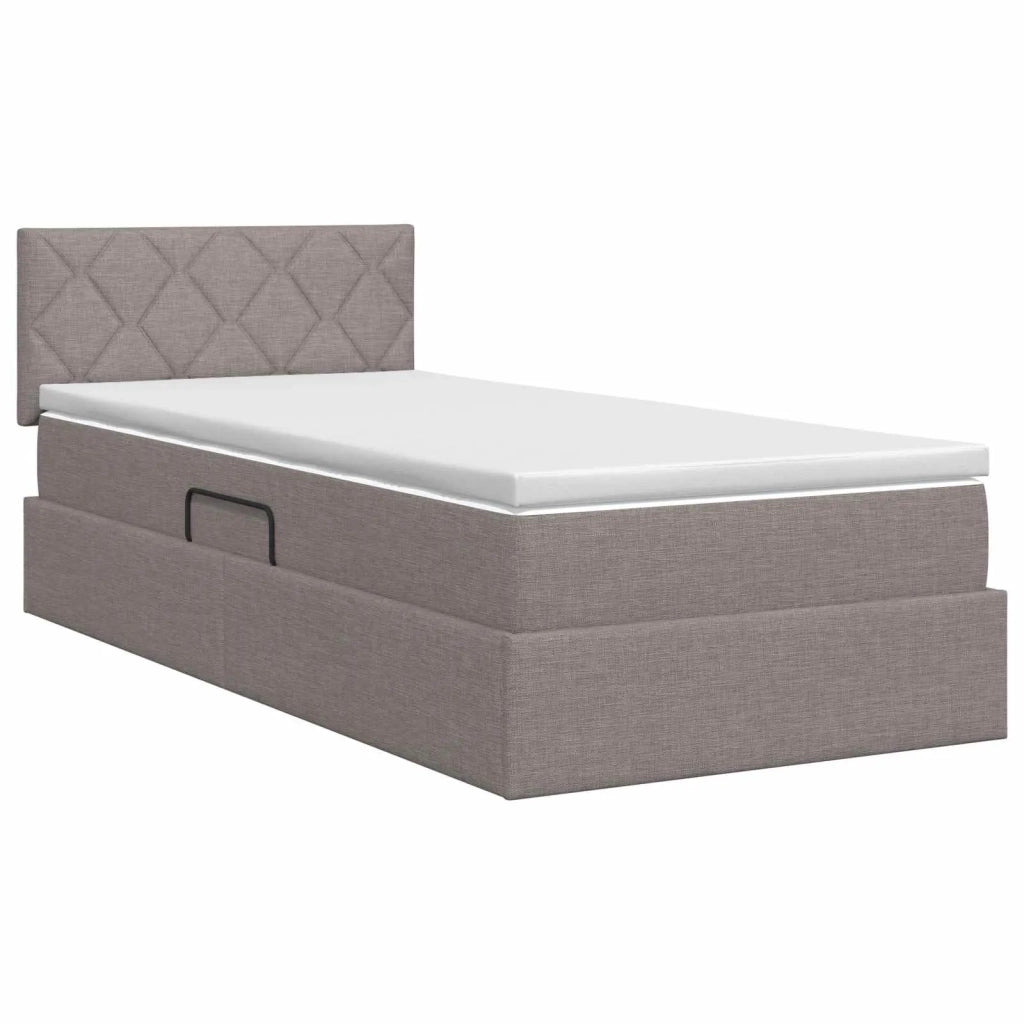 Letto con contenitore e materasso Tortora 90 x 190 cm Velluto 3458655