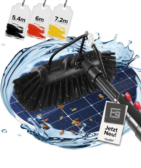Pulitore per terrazze e serre con asta telescopica 7,2 m estendibile impianto di pulizia PV con tubo interno set di pulizia per terrazze e serre