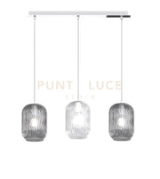 SOSPENSIONE CROMO 3 LUCI RETTANGOLARE VETRI TR + 2X FU 1181CR-S3 R-TF