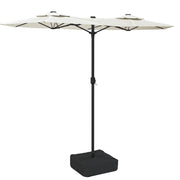 Ombrellone da giardino illuminato a doppia testa atmosfera accogliente 316 x 145 cm poliestere color sabbia 02_0047392