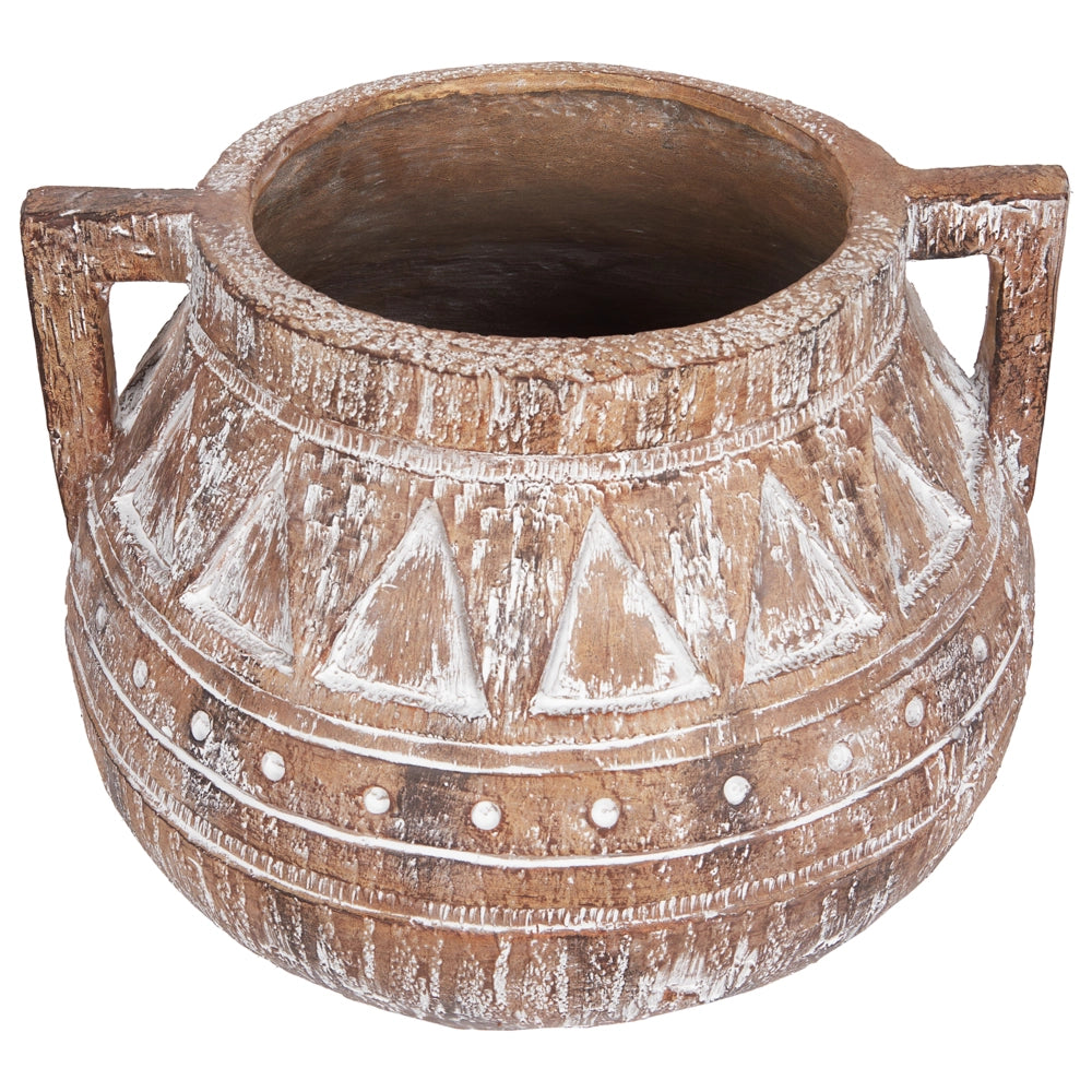 Vaso per piante marrone chiaro per esterni, vasi da fiori per interni rustici