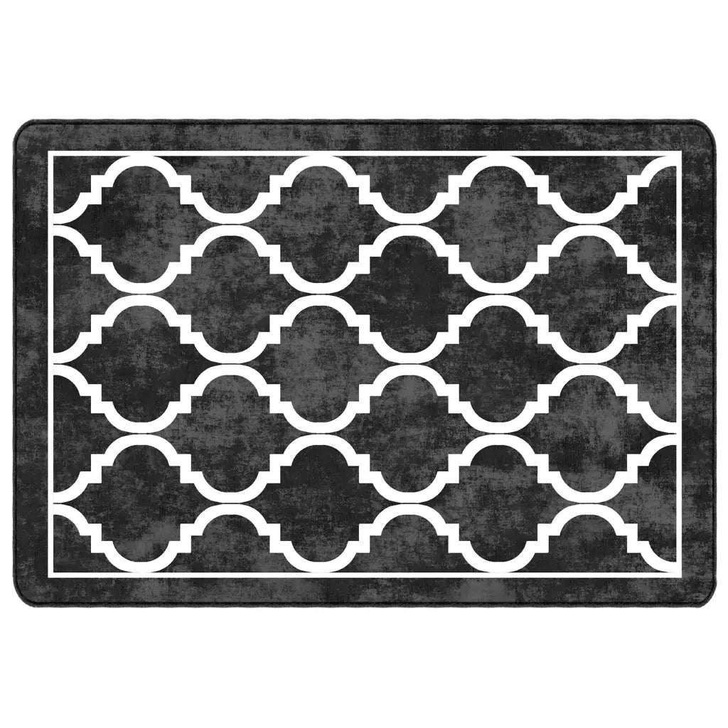 Tappeto Lavabile Nero e Bianco 160x230 cm 136606