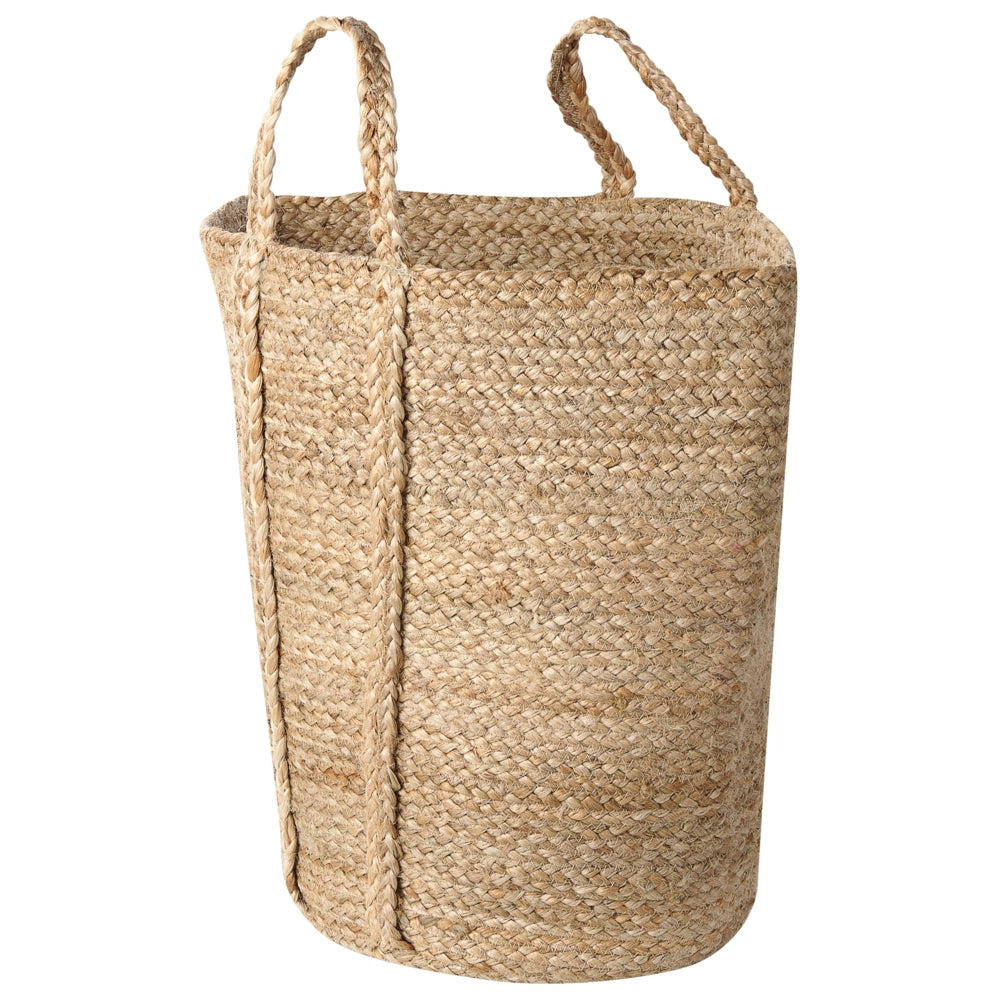 Set di 2 cestini portaoggetti in iuta naturale da 30 cm, portabiancheria, contenitori Boho