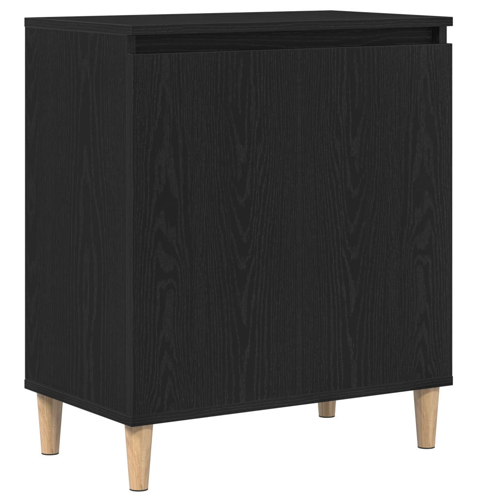 Credenza Nera in Rovere 60x35x70 cm in Legno Ingegnerizzato