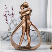 Statua di Cera - Coppia Affettuosa - Regalo di Natale Unico - 2 pezzi - Beige - Cera - 15 cm