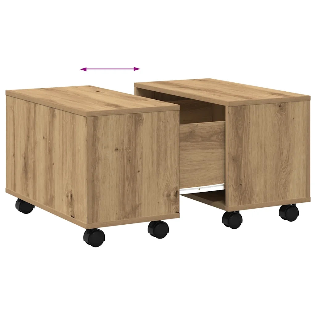 Tavolino salotto | Tavolino da caff¨¨ | Tavolino da Soggiorno Rovere Artigianale 60x60x38 cm in Truciolato