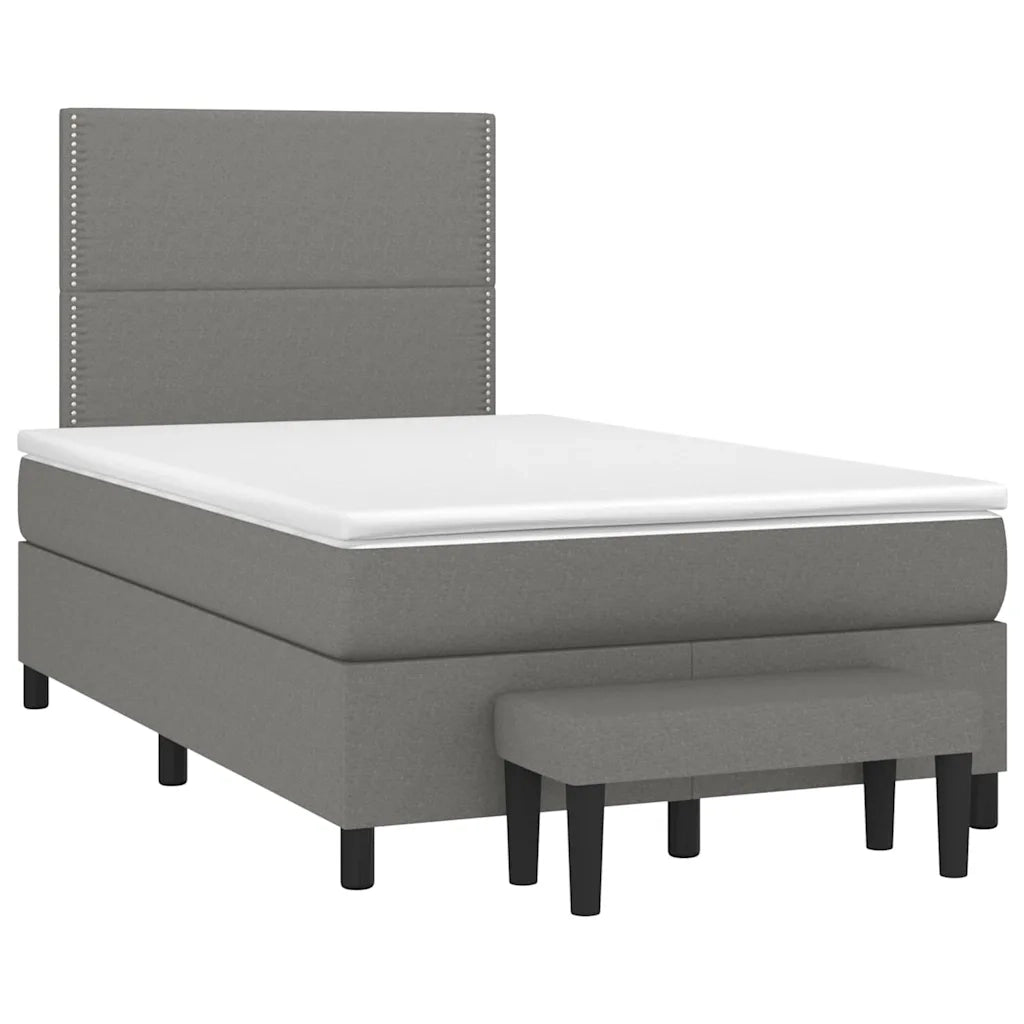 Giroletto a Molle con Materasso Grigio Scuro 120x190cm Tessuto 3270349