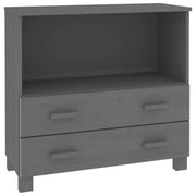 Buffet credenza cassettiera armadio mobile contenitore organizer cucina soggiorno scuro 85 x 35 x 80 cm legno massello di pino grigio 02_0032169